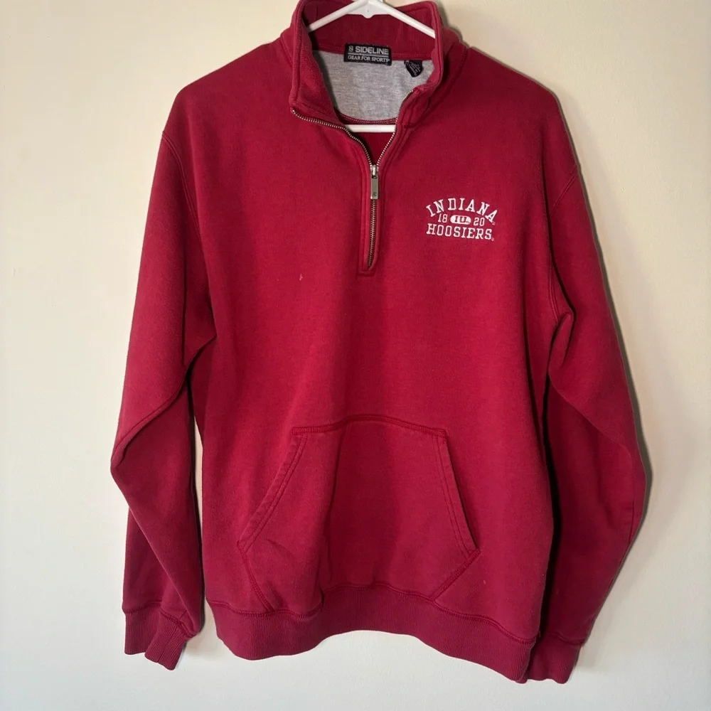 Gear For Sports Men's Red Indiana Hoosiers Quarter-Zip Sweatshirt - Picture 1 of 5